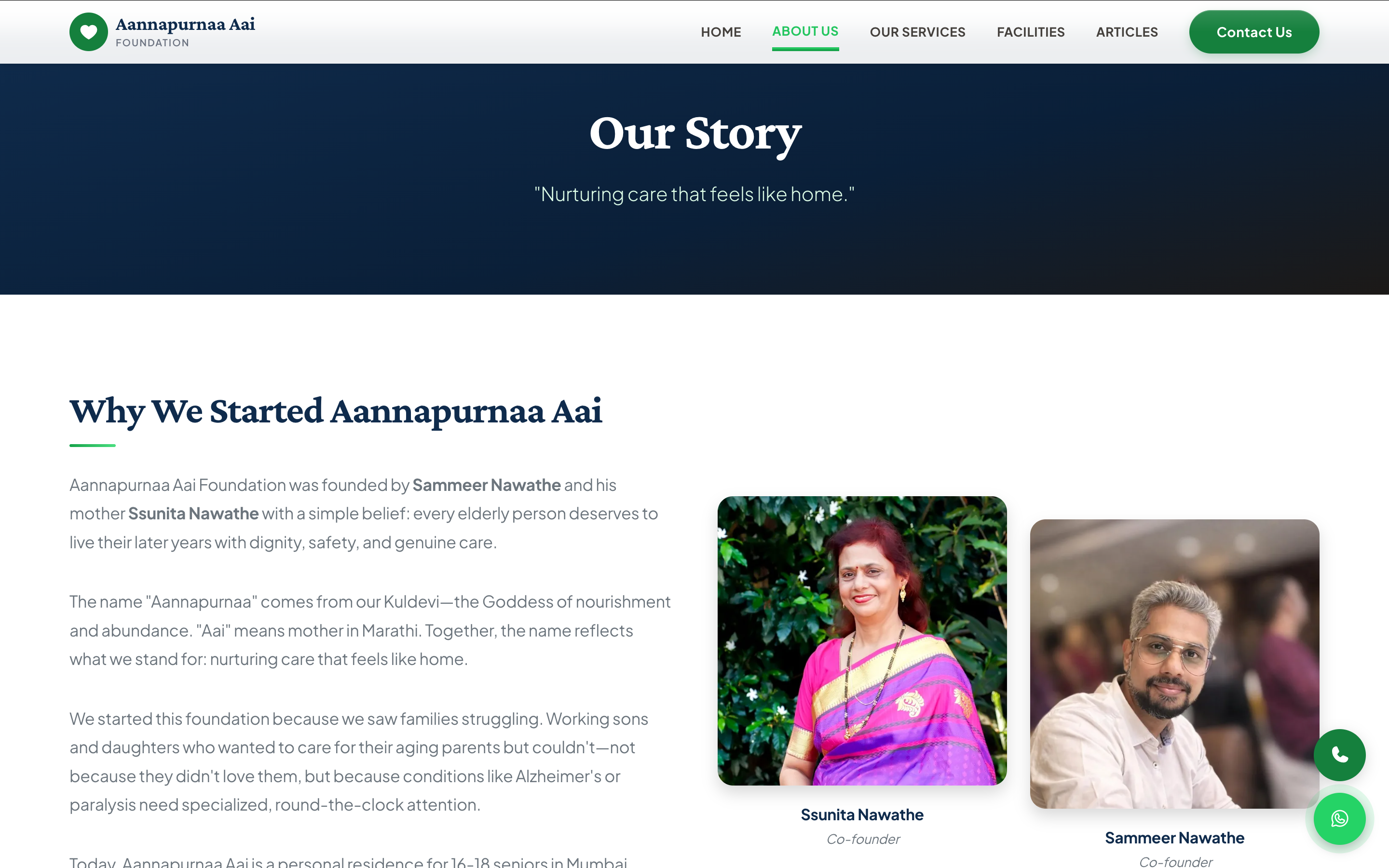 Why We Started Aannapurnaa Aai — founder photos and origin