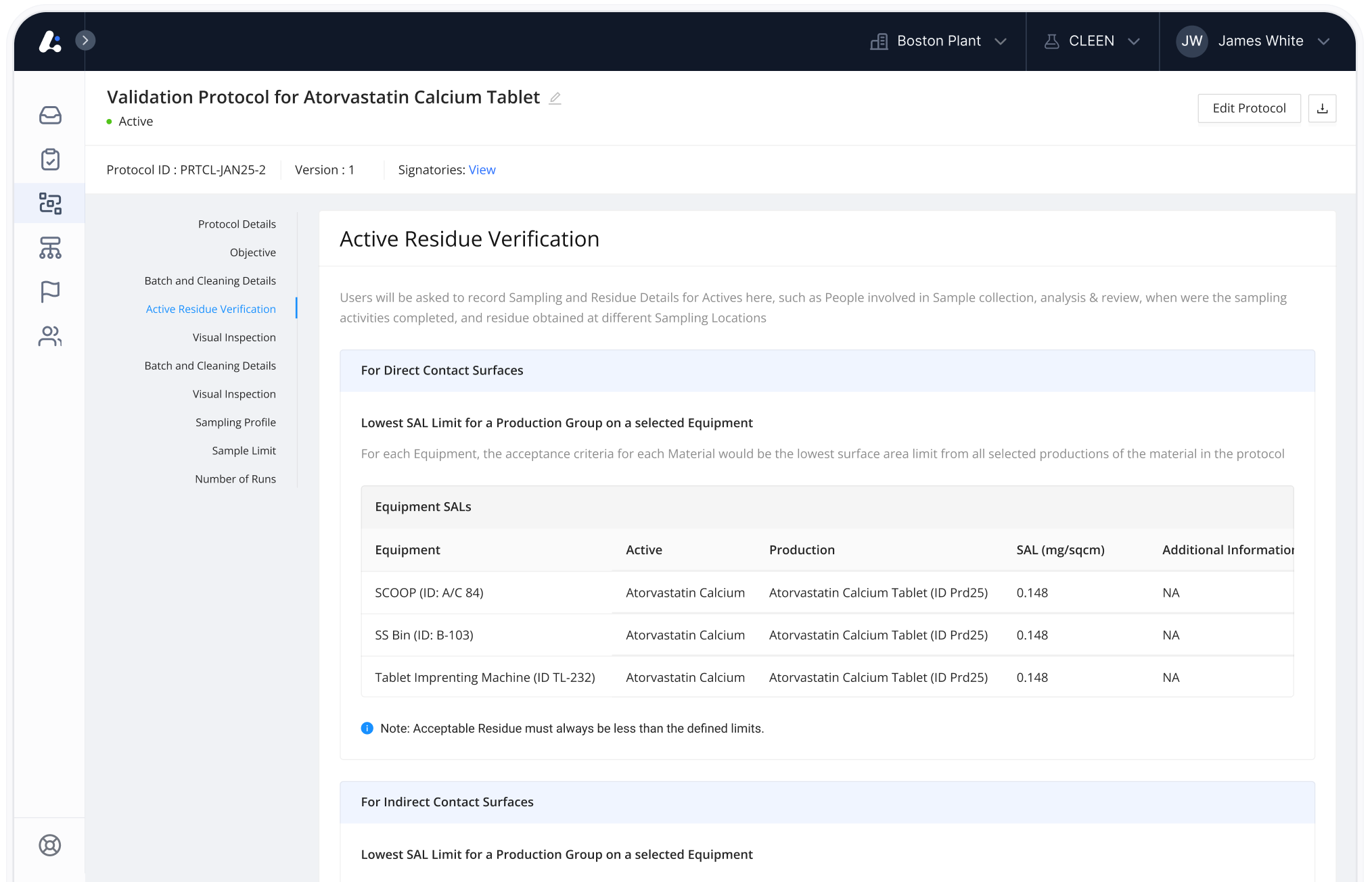 CLEEN v6 — Validation Protocol with structured fields and approval chain